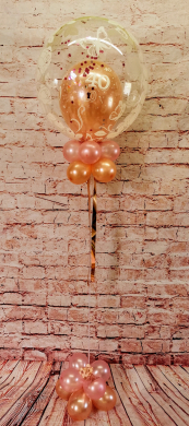 Konfetti Ballon zum Geburtstag in Rosa und Melon