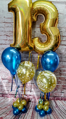 Zahl mit vier Latexballons