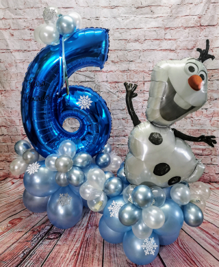 Zahl 6 mit Schneemann