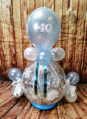 Geschenkballon mit Schneeflocken