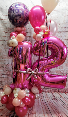 Ballonzahl 12 mit Schmetterlingesballon