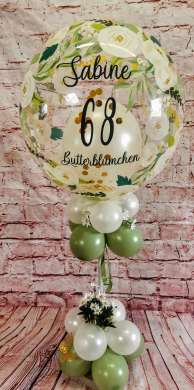 Ballon mit Blumen und festem Ständer