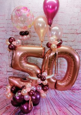 50 in Rosegold und Bordeaux