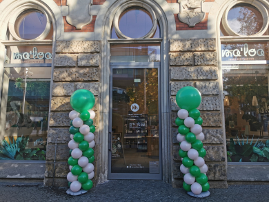 Ballonsäulen Grün und Rosa