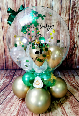 Hochzeitsballon Gold und Dunkelgrün