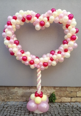 Herz in Rosa/ Creme und Pink