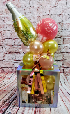 Box zum Geburtstag mit Sektflasche