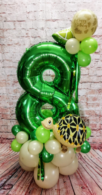 Ballonzahl 8 mit Schildkröte