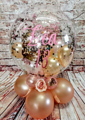 Ballon zum 18. Geburtstag in Rosegold und Rosa