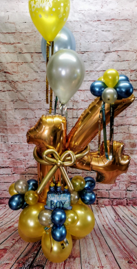 Ballonzahl in Gold und Blau