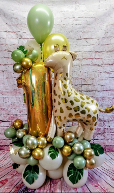 Zahlen Ballon 1 mit Giraffe