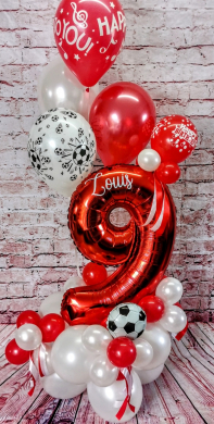 Ballonzahl in Rot und Weiß