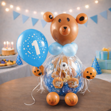 Bärenballon mit Zahl