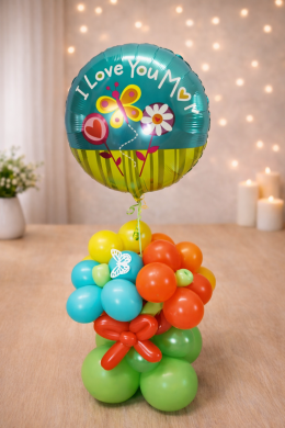 Blumenstrauß mit Ballon zum Muttertag