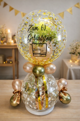 Geschenkballon zum 60. Geburtstag, mit einem Schiffmotiv