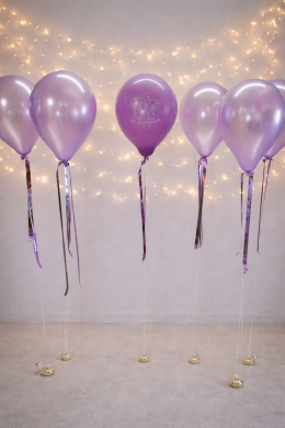 Einzelne Ballons am Gewicht in der Farbe Flieder