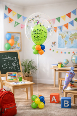 Endlich Schulkind Ballon bunt