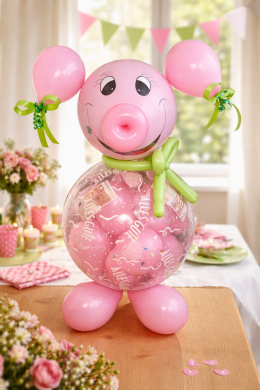 Glücksschwein mit Geldballon