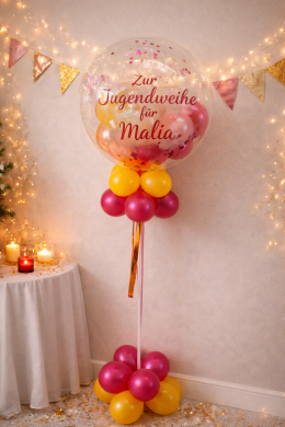 Ballon zur Jugendweihe in Orange, Pink, Rosa