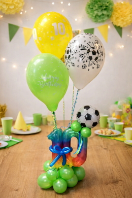 Ballonzahl in bunt für den Tisch