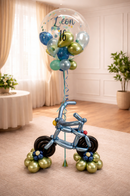 Fahrrad mit Konfetti Ballon