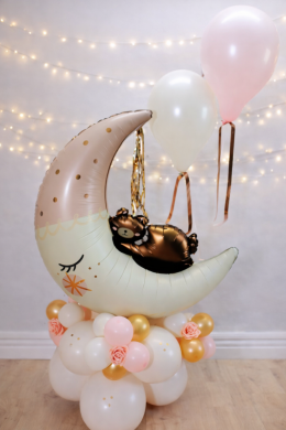 Bärchen mit Mond in Rosa