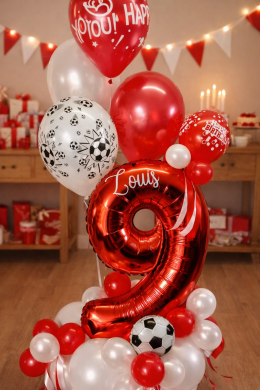 Ballonzahl in Rot und Weiß