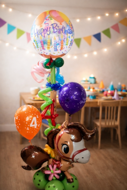 Pferdeballon mit Happy Birthday