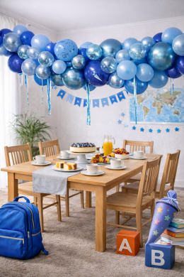 Girlande in Blau zur Schuleinführung