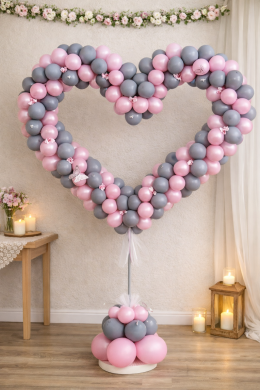 Herz in Rosa und Grau