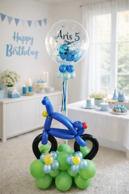 Fahrrad mit Konfetti Ballon