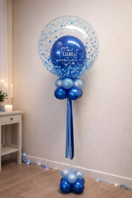 Konfetti Ballon in Blau zur Konfirmation