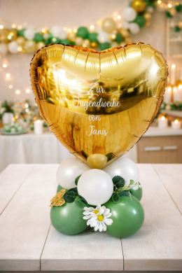 Herz zur Jugendweihe in Gold
