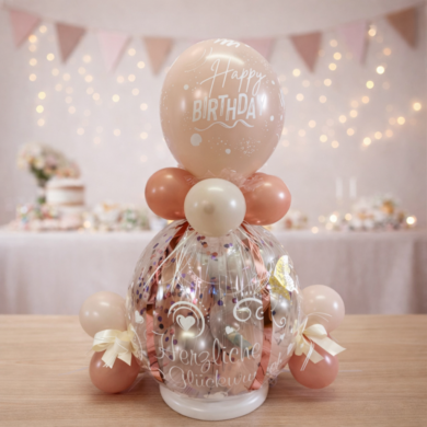 Geschenkballon in Altrosa