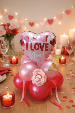 Herz I love you als Tischdekoration