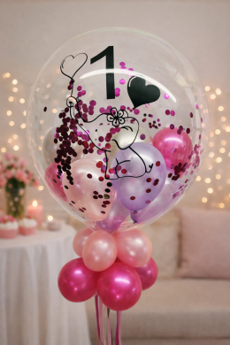 Konfetti Ballon zum 1. Geburtstag mit Elefanten