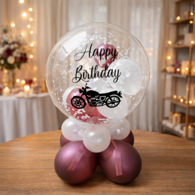 Konfettiballon mit Motorrad Motiv