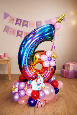 Ballonzahl mit Einhorn