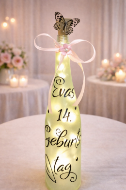 Leuchtflasche zum Geburtstag