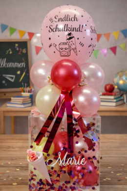 Box zur Schuleinführung in Rosa