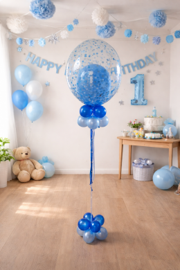 Doppelballon zum 1. Geburtstag in Blau