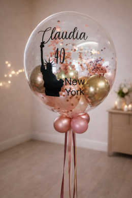 Konfetti Ballon New York und Zahl