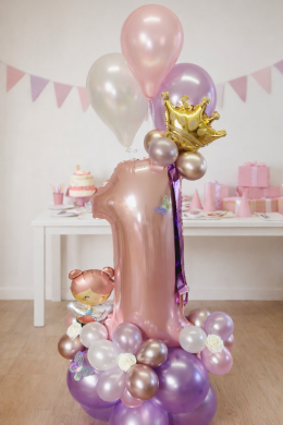 Zahl 1 mit Fee und Krone