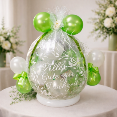 Geschenkballon zur Hochzeit in Grün