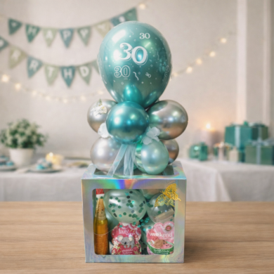 Box zum 30. Geburtstag in Türkis