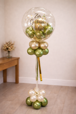 Ballon zur Goldenen Hochzeit in Gold und Grün