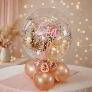 Ballon zum 18. Geburtstag in Rosegold und Rosa