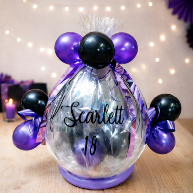 Geschenkballon Schwarz und Lila