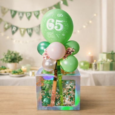 Box in Rosegold und Grün