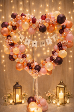 Herz mit Ballons in verschiedenen Größen und Farben